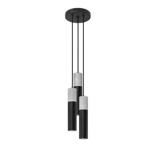 [SL.1081] BORGIO 3P Black Suspension Lamp