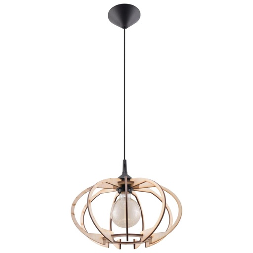 [SL.0392] Lampada a sospensione MANDELINO in legno naturale