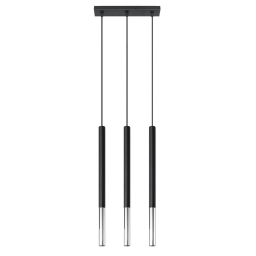 [SL.0886] Lampada a sospensione MOZAICA 3L nero/cromo