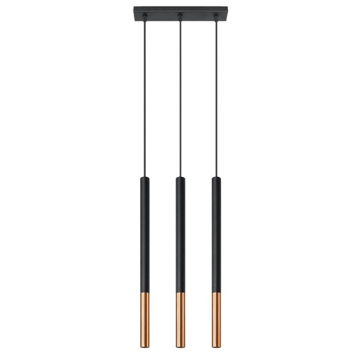 [SL.0889] Lampada a sospensione MOZAICA 3L nero/ramato