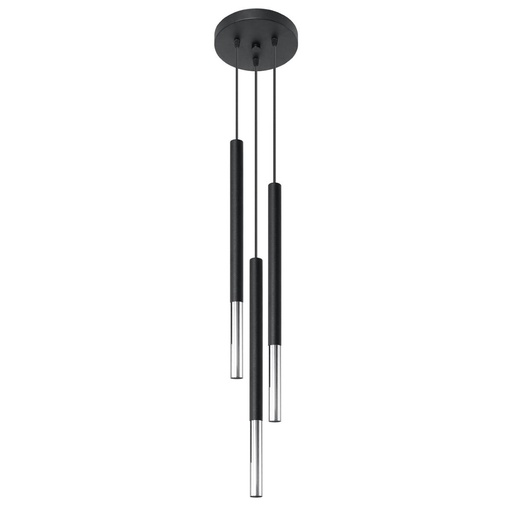 [SL.0887] Lampada a sospensione MOZAICA 3P nero/cromo