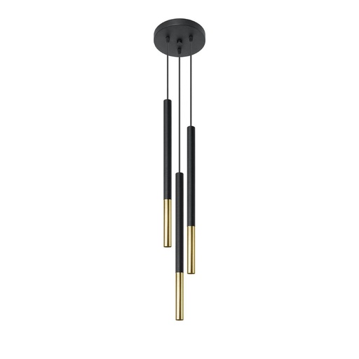 [SL.0893] Lampada a sospensione MOZAICA 3P nero/oro
