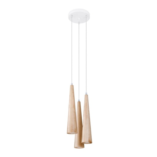 [SL.1101] SULA 3P Lampada a sospensione in legno naturale