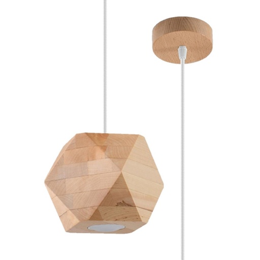 [SL.1011] Lampada a sospensione WOODY in legno naturale