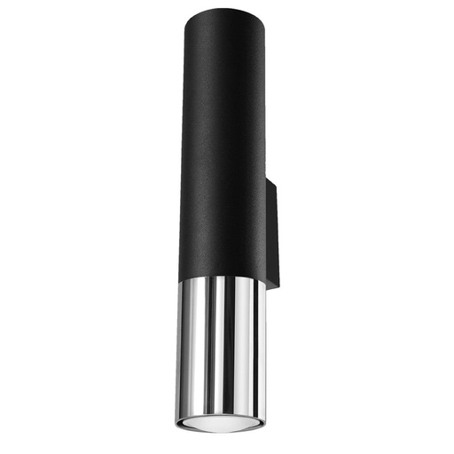 [SL.0938] Lampada da parete LOOPEZ nero/cromo