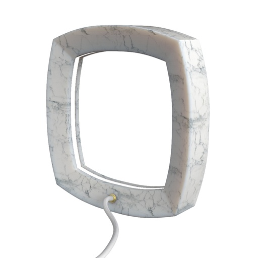 OR3 SELENE Lampada da Tavolo Quadrata in Marmo di Carrara Interamente Fatto a Mano in Italia