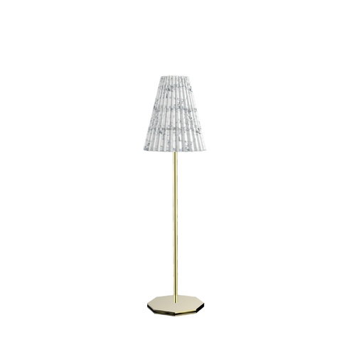 [OR7] OR7 ERA Pleated Carrara Marble Table Lamp Exclusive Handmade in Italy