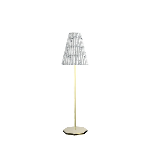 OR7 Lampada da Tavolo in Marmo di Carrara Plisse Interamente Fatto a Mano in Italia 