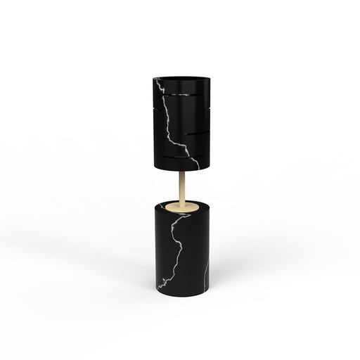 OR39 ADE Black Marquina Marble Table Lamp Exclusive Handmade in Italy