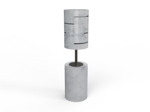 OR39A Lampada da Tavolo in Marmo di Carrara Interamente Fatto a Mano in Italia