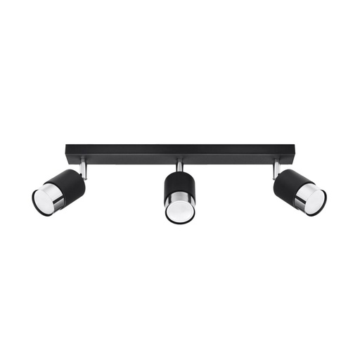 [SL.1066] Lampada da soffitto NERO 3 nero/cromo