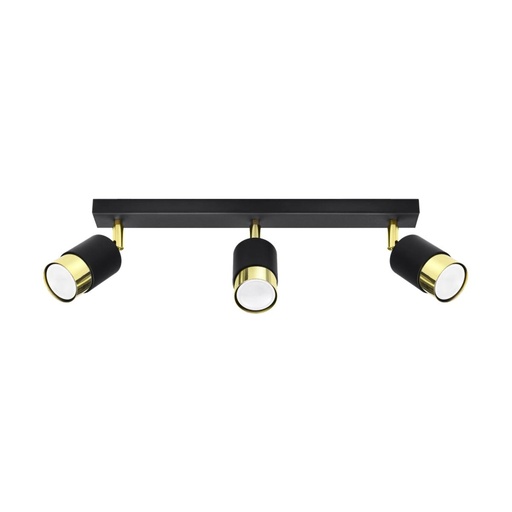 [SL.1071] Lampada da soffitto NERO 3 nero/oro