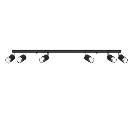 [SL.1068] Lampada da soffitto NERO 6 nero/cromo
