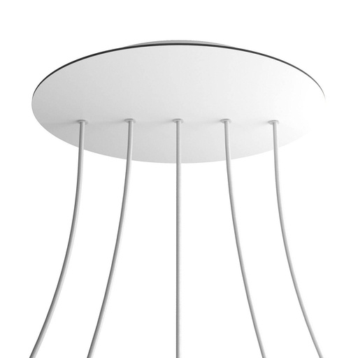 [8057730845496] Rosone XXL Rose-One rotondo, diametro 400 mm con 5 fori in linea e 4