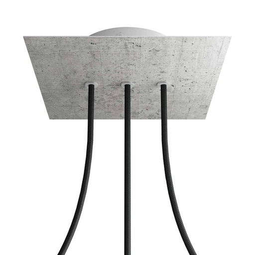 [8057730843133] Rose-One square rosette, 200 mm with 3 in-line holes and 4 side holes
