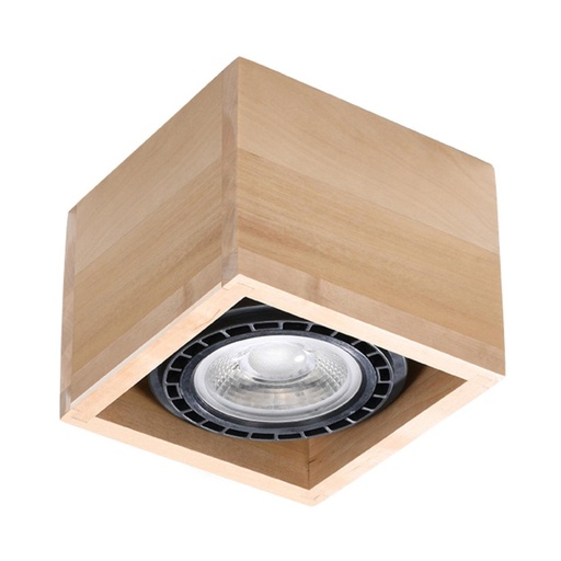 [SL.0915] Lampada da soffitto QUATRO 1 in legno naturale