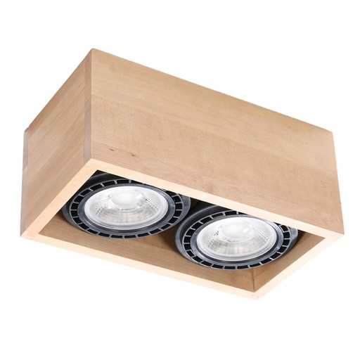 [SL.0916] Lampada da soffitto QUATRO 2 in legno naturale
