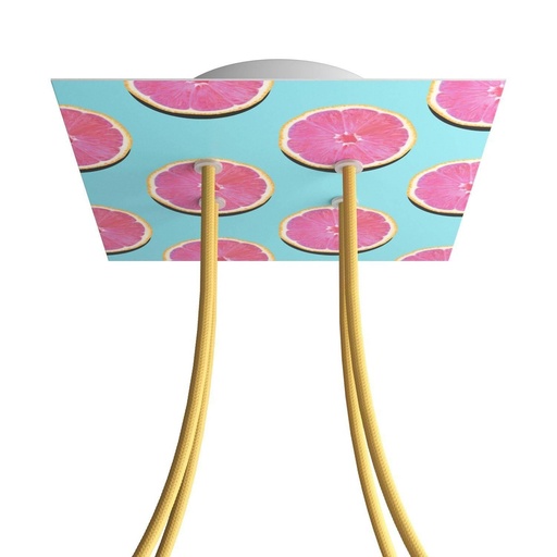 [8057730843409] Rose-One square rosette, 200 mm with 4 holes and 4 side holes - PROMO
