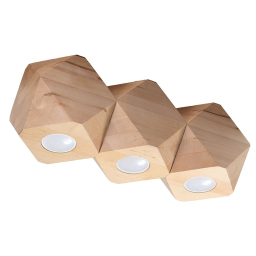 [SL.1010] Lampada da soffitto WOODY 3 in legno naturale