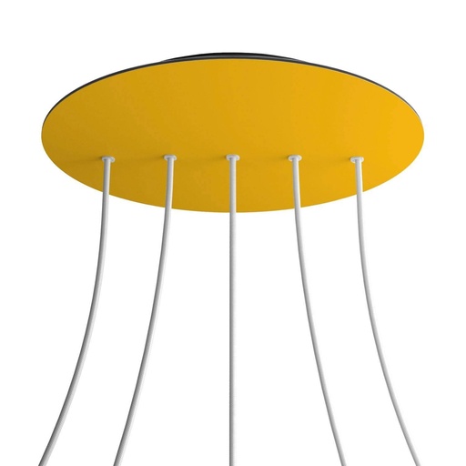 [8050997070458] Rosone XXL Rose-One rotondo, diametro 400 mm con 5 fori in linea e 4