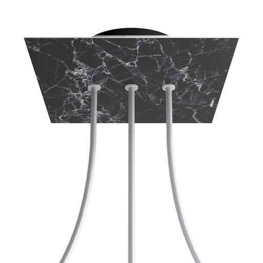 [8050997076436] Rose-One square rosette, 200 mm with 3 in-line holes and 4 side holes