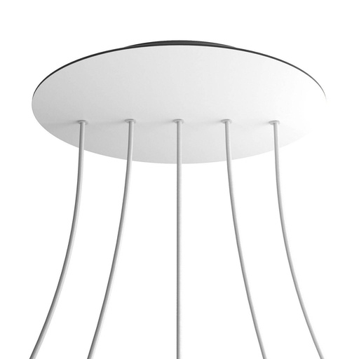 [8050997075620] Rosone XXL Rose-One rotondo, diametro 400 mm con 5 fori in linea e 4