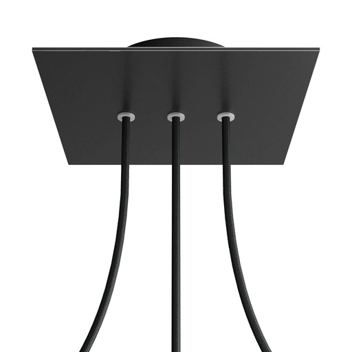 [8050997075972] Rose-One square rosette, 200 mm with 3 in-line holes and 4 side holes