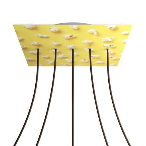 [8057730845694] XXL Rose-One square rosette, 400 mm with 5 holes in line and 4 holes