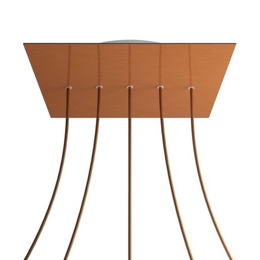 [8057730862127] XXL Rose-One square rosette, 400 mm with 5 holes in line and 4 holes