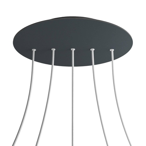 [8050997069537] Rosone XXL Rose-One rotondo, diametro 400 mm con 5 fori in linea e 4