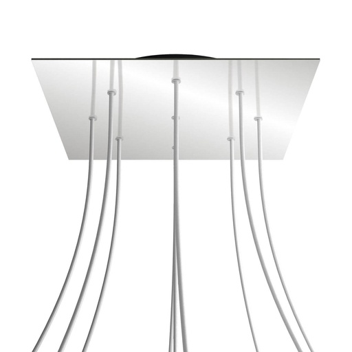 [8050997069803] Rosone XXL Rose-One quadrato, 400 mm con 9 fori e 4 fori laterali