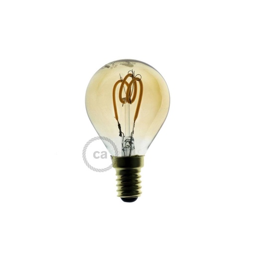 [8055681813243] LED Bulb Golden Globe G45 Filament Curved Spiral 3W 120Lm