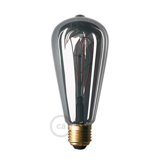 [8055681814806] LED Bulb Smoky Edison ST64 Curved Filament Double Loop 5W