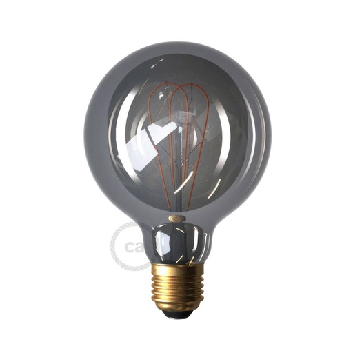 [8055681814615] Lampadina LED Smoky Globo G95 filamento Curvo a Doppio Loop 5W 150Lm