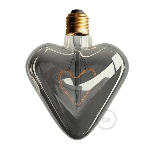 [8055681813984] LED Bulb Smoky Grey Heart 5W 110Lm E27 Decorative 2000K