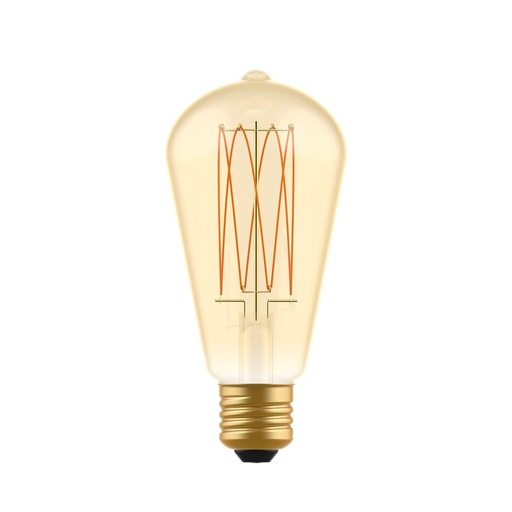 [8057971910199] Lampadina LED Dorata Carbon Line filamento verticale Edison ST64 7W