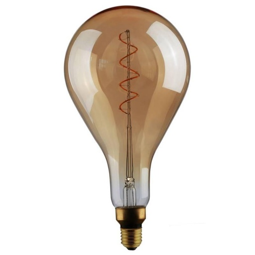 [8055681813229] Lampadina LED Dorata XXL Pera A165 filamento Curvo a Spirale 4,5W