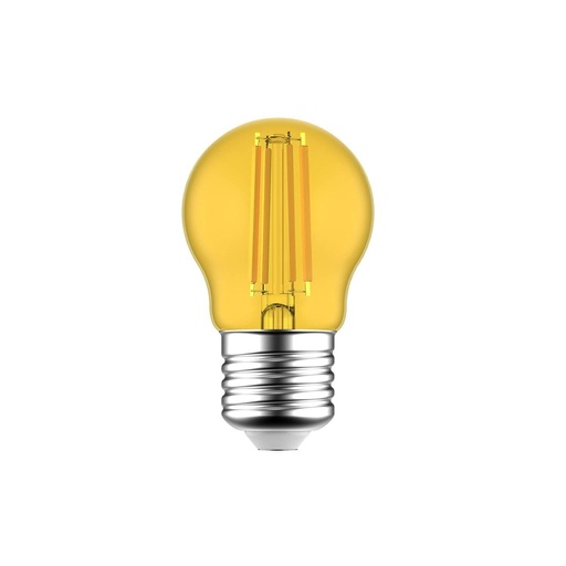 [8055681816404] Lampadina LED Giallo Globetta G45 Decorativa 1,4W 80Lm E27