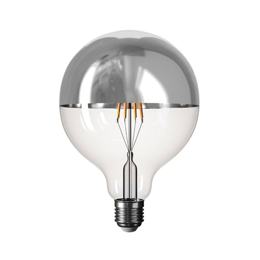 [8057971910403] Lampadina LED Mezza Sfera Argento Linea 5V filamento corto Globo