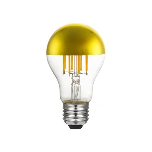 [8055681815582] Lampadina LED Mezza Sfera Oro Goccia A60 7W 660Lm E27 2700K