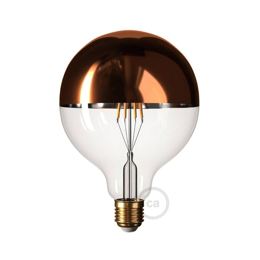 [8055681814738] Lampadina LED Mezza Sfera Rame Globo G125 7W 806Lm E27 2700K