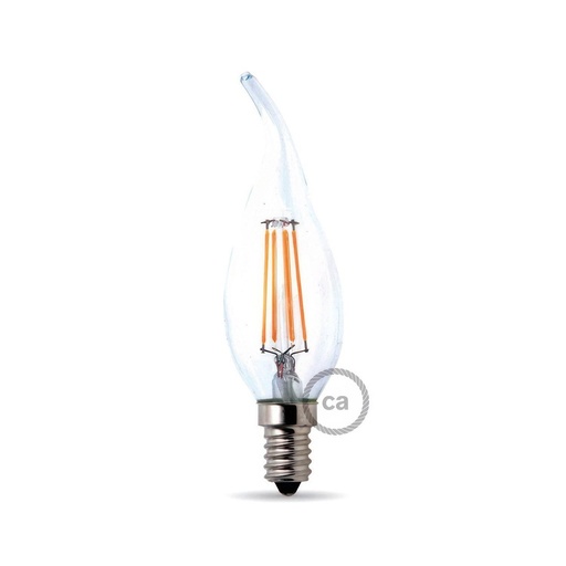 [8055681812970] Lampadina LED Trasparente Colpo di Vento 4,5W 470Lm E14 2700K