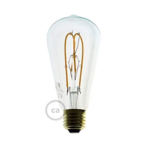 [8055681814561] LED Bulb Transparent Edison ST64 Curved Filament Double Loop