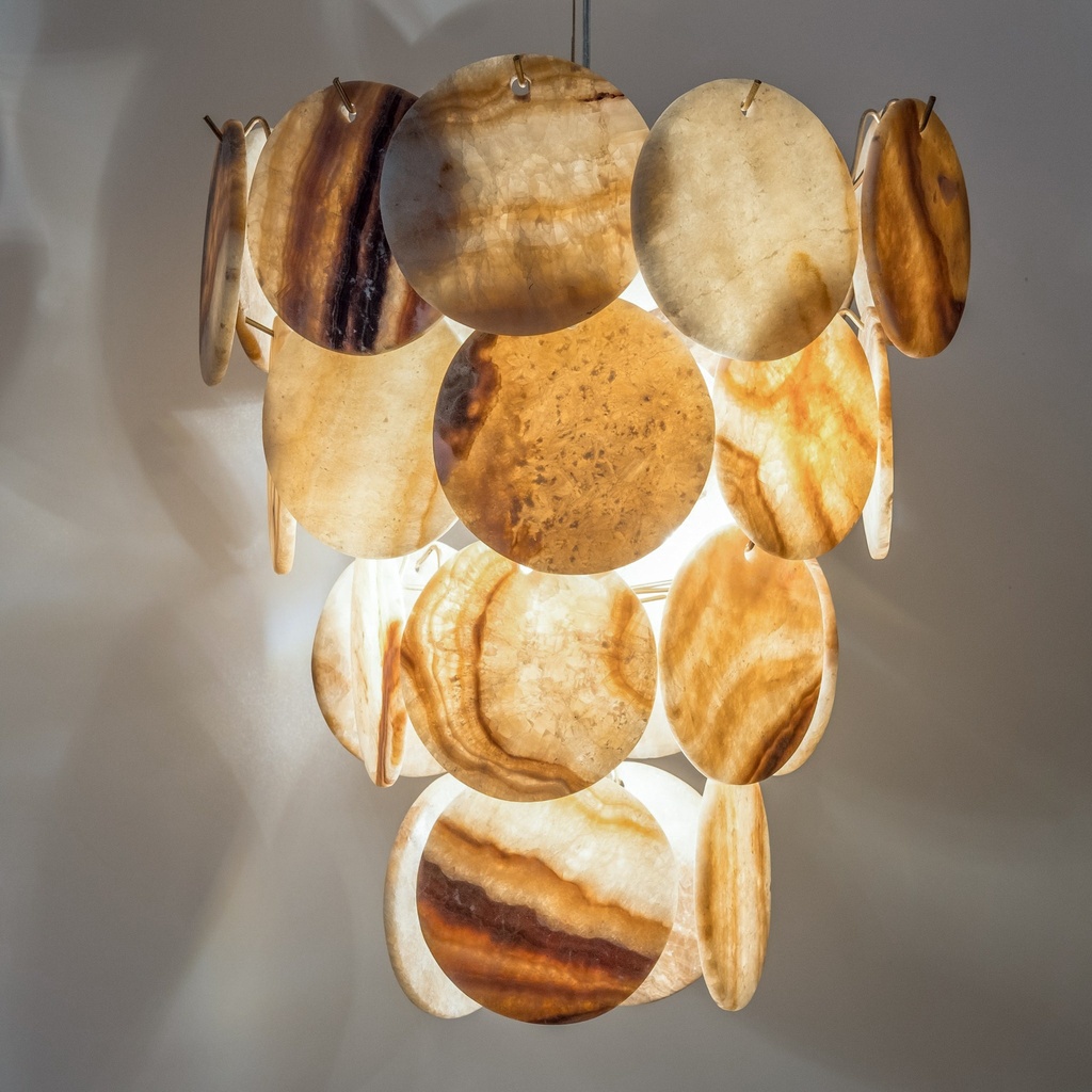 Pendant Lamp - Alabaster - L - Amber - Zenza