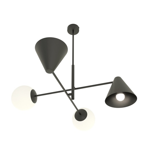 [1347/4] Lampadario Hermes 4 Black