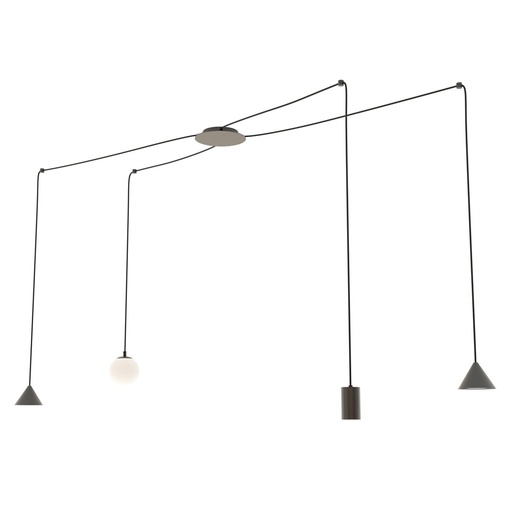 Lampada a sospensione Fuji 4 Black