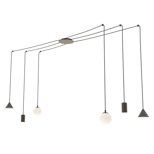 Lampada a sospensione Fuji 6 Black