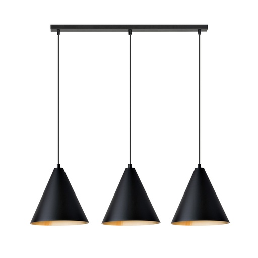 [1271/3] Lampada a sospensione Rebel 3 Black/Gold