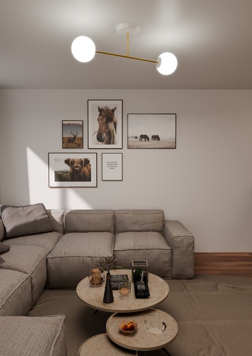 [1234/2] Lampada da soffitto Magnum 2 Wh Opal
