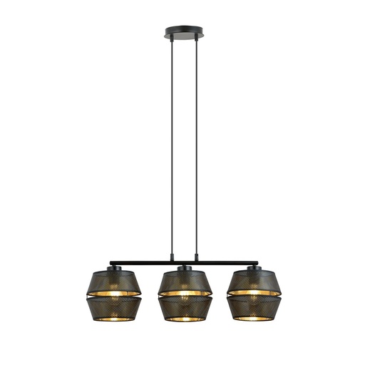 [1185/3] Lampada a sospensione  Malia 3 Black/Gold 